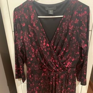 TAHARI faux wrap floral dress